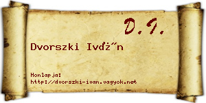 Dvorszki Iván névjegykártya