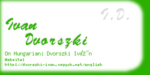 ivan dvorszki business card